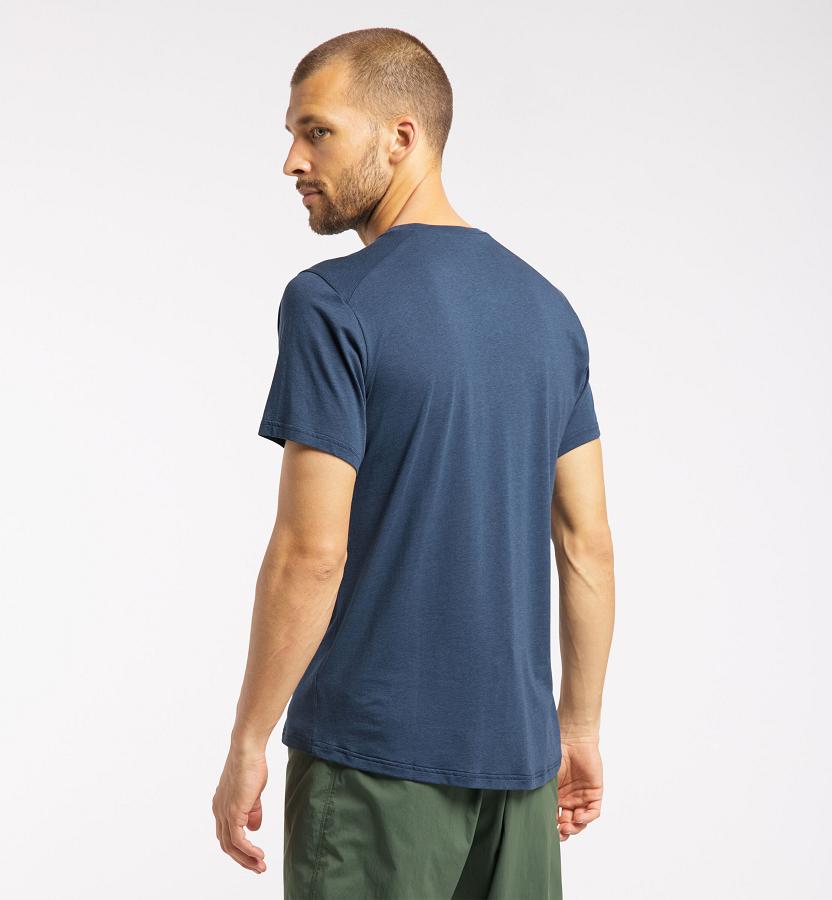 Haglöfs Mens Lyocell T-Shirt Dark Blue New Zealand 07891ZPRY